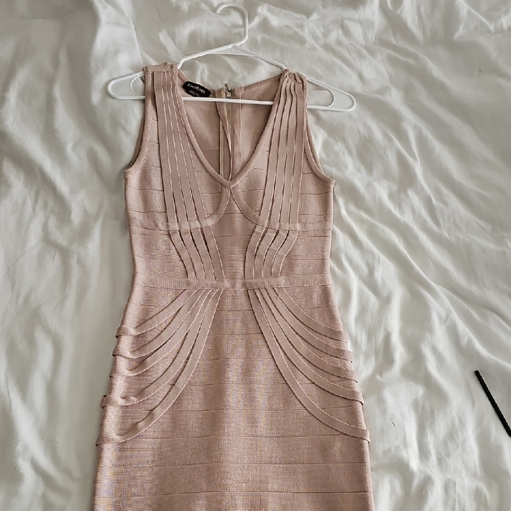 Elegant Beige Bandage Sleeveless Dress